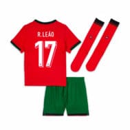 Детская футбольная форма с гетрами Рафаэль Леао 17 Португалия евро 2024