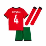 Детская футбольная форма с гетрами Рубен Диаш 4 Португалия евро 2024