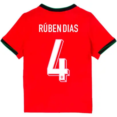 Детская футболка Рубен Диаш 4 Португалия евро 2024