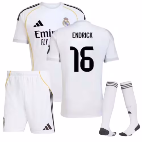 Детская футбольная форма Эндрик Реал Мадрид 2025 - 2026 с гетрами